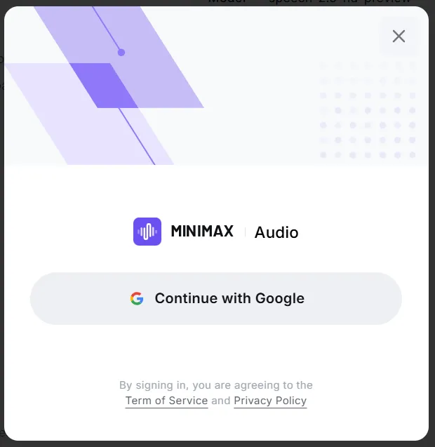MiniMax Audio account creation